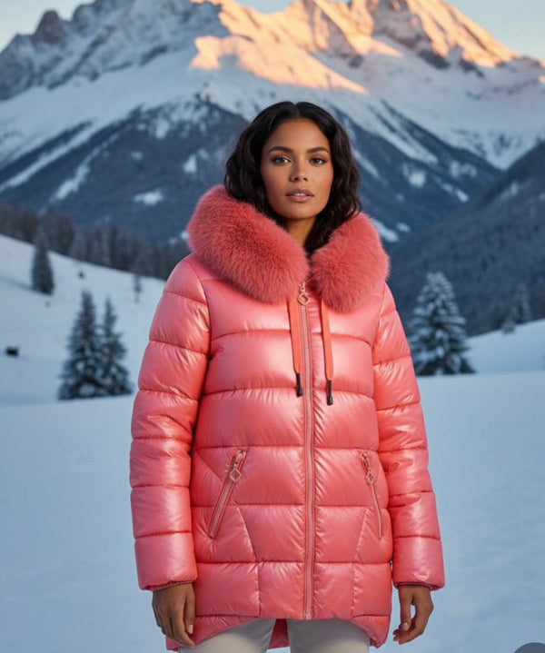 Anorak Zips Nylon Rosa Salmón