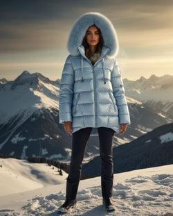 Anorak Zips Nylon Celeste