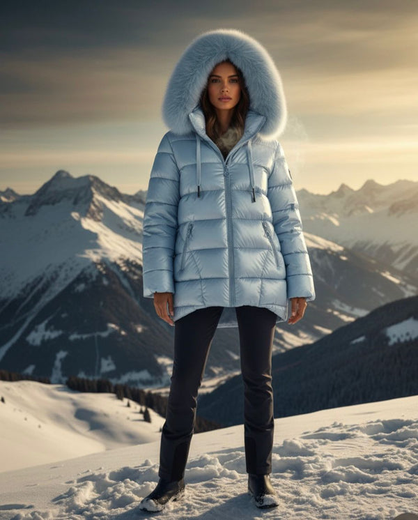 Anorak Zips Nylon Celeste