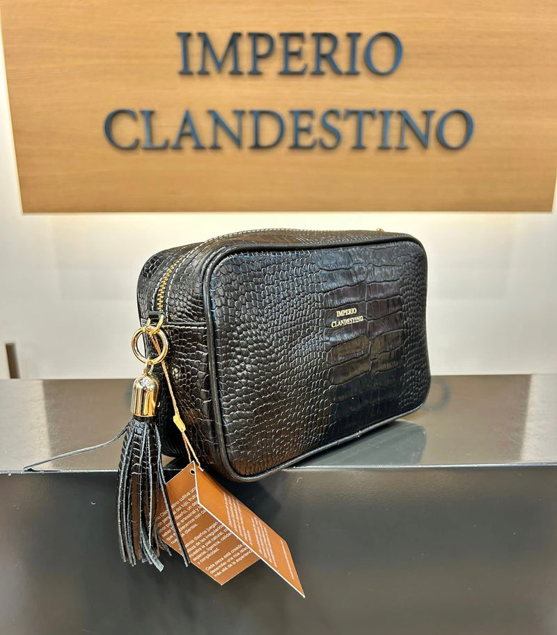 Bolso Wanda Piel Coco Negro