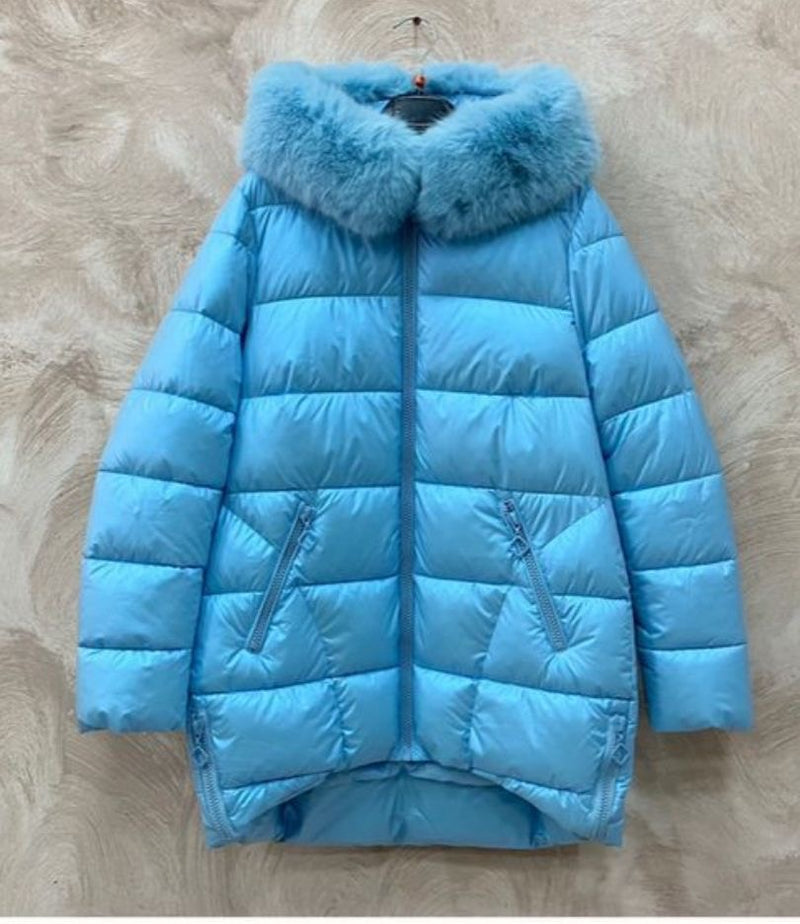 Anorak Zips Nylon Celeste