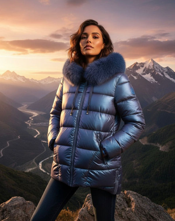 Anorak Zips Nylon Azulón