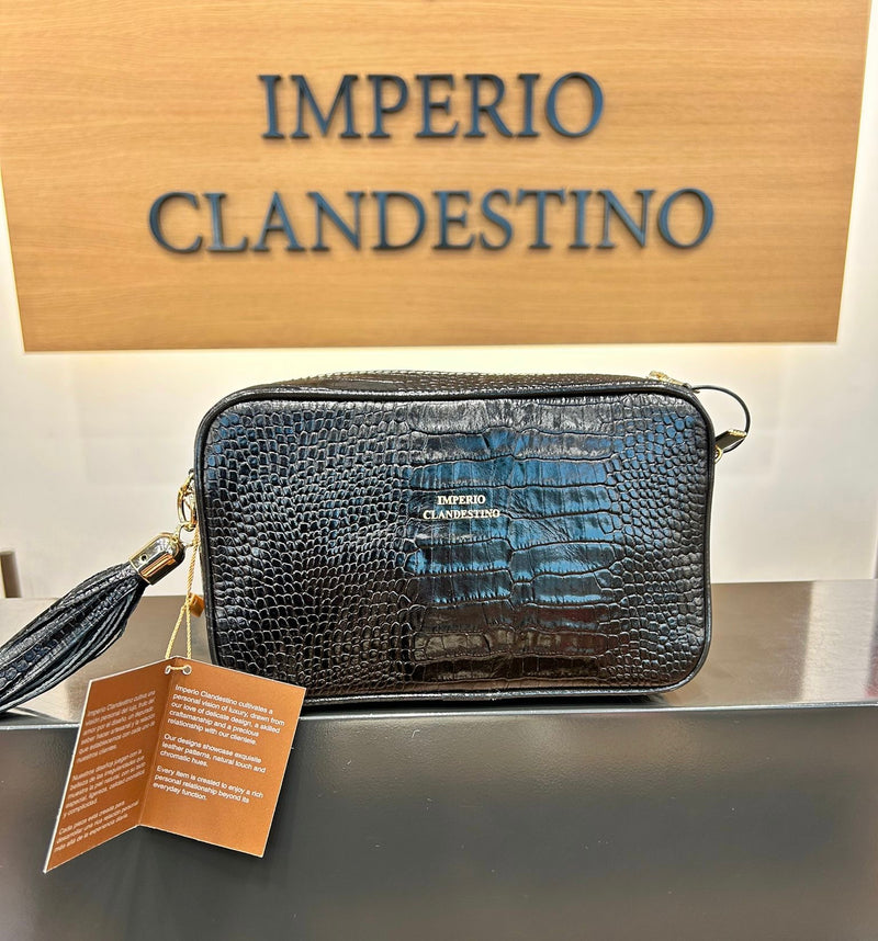 Bolso Wanda Piel Coco Negro