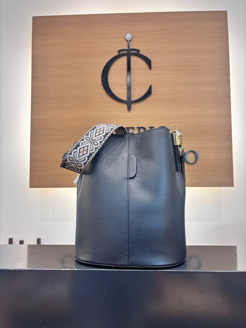 Saco Ely Piel Negro