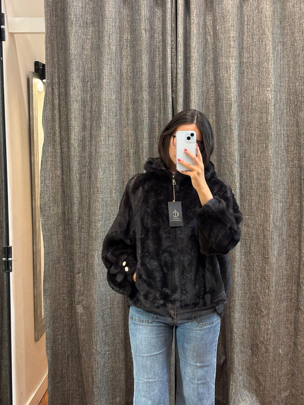Chaqueta   Bomber Visón  Eco Marrón