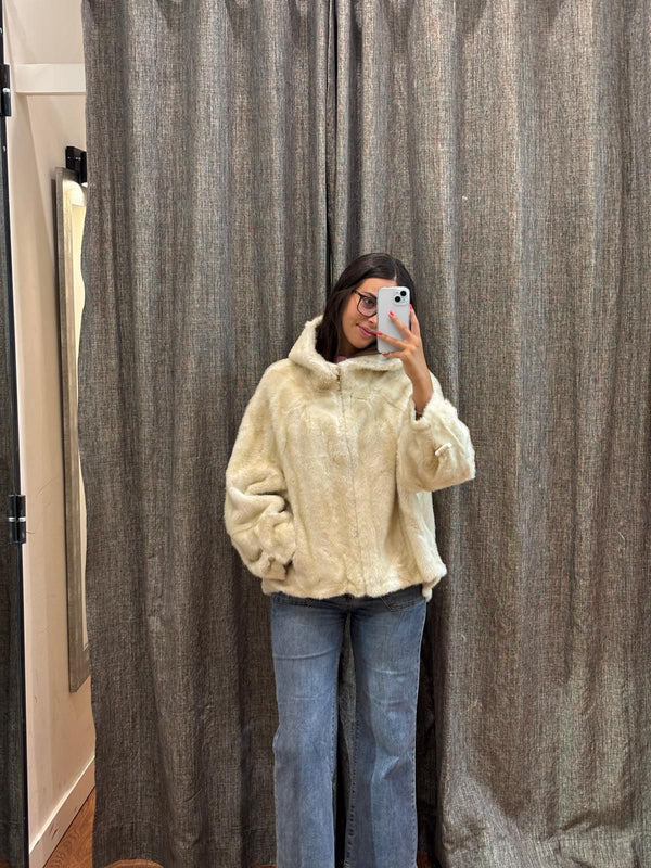 Chaqueta   Bomber Visón  Eco Beige