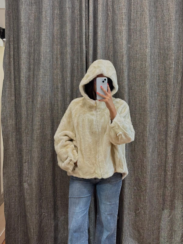 Chaqueta   Bomber Visón  Eco Beige