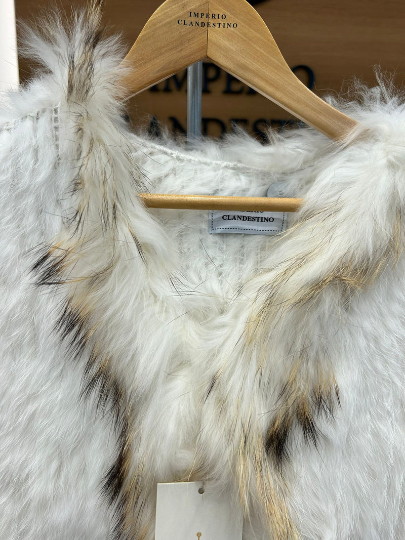 Chaleco Flecos Piel Conejo Blanco – Imperio Clandestino