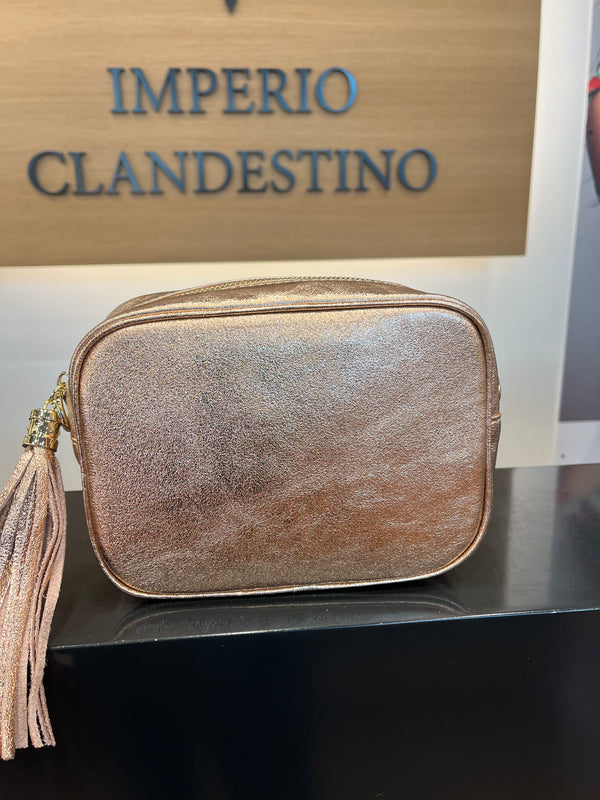 Bolso Wanda M Piel Rosa Metal