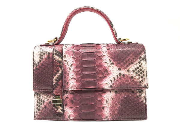 Bolso Verne Medium Pitón Fantasía Burdeos