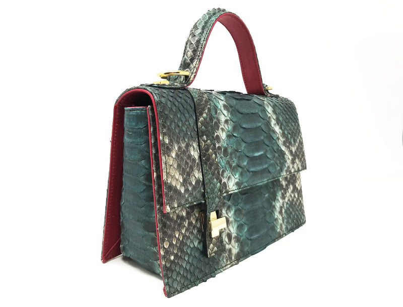 Bolso Verne Medium Pitón Fantasía Verde