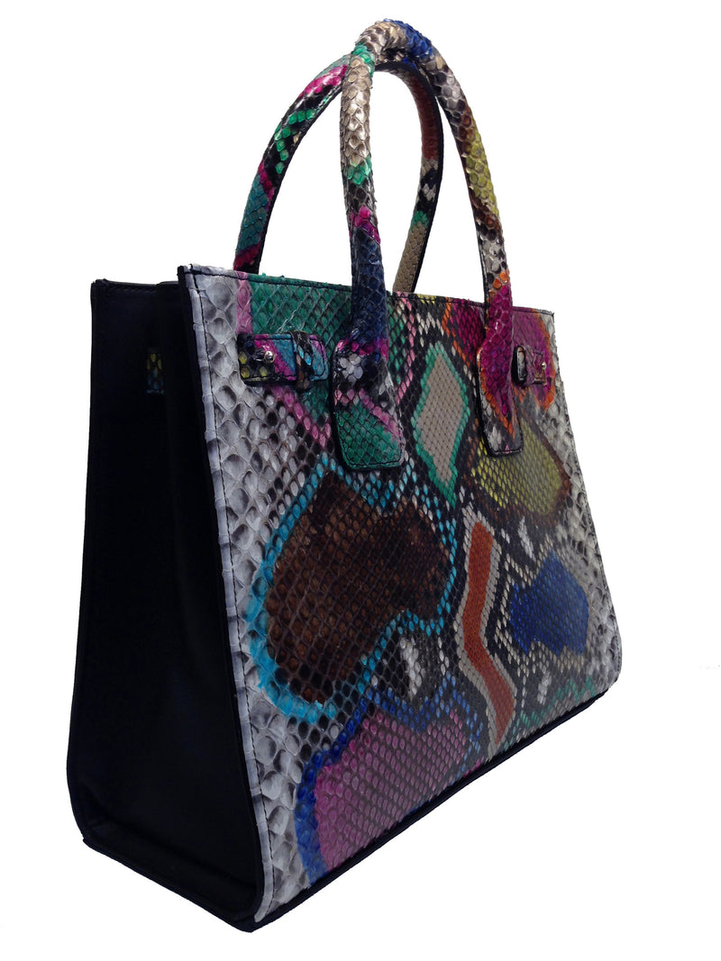 Bolso  Cristi Pitón Multicolor Piel Negro