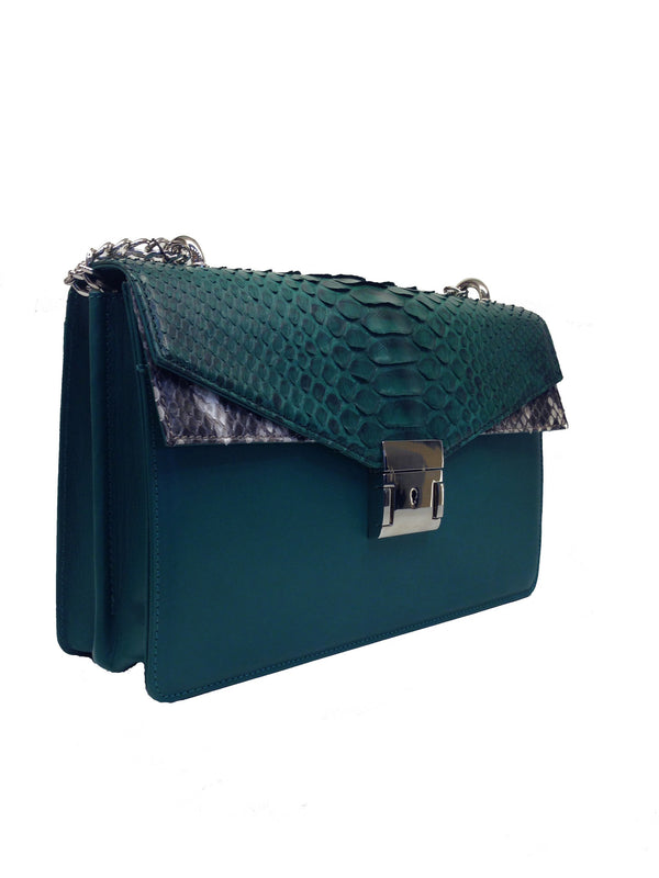 Bolso Esther Pitón Verde Piel Verde