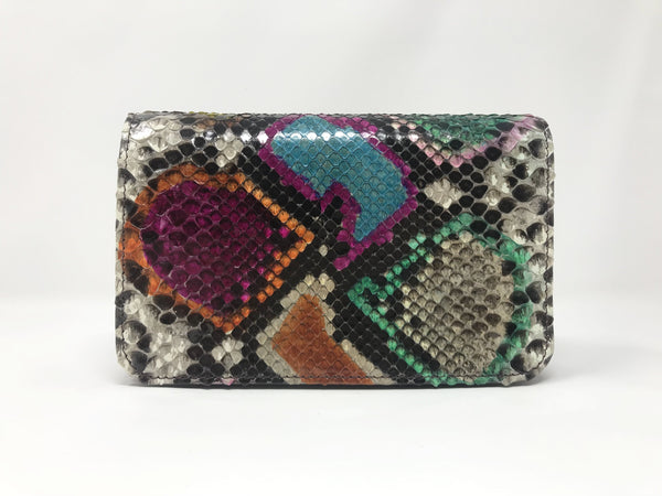 Bolso Rebel Small Pitón Multicolor Piel Burdeos