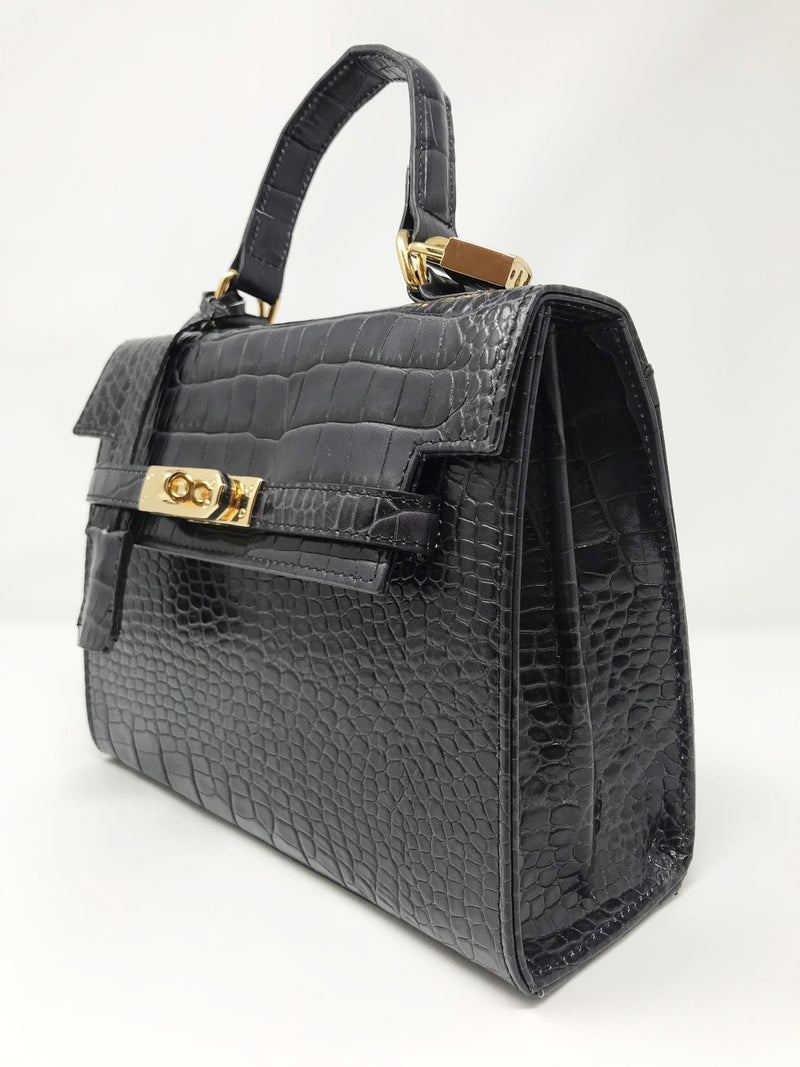 Bolso Luna Mini Piel Coco Negro