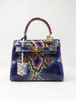 Bolso Luna Mini Pitón Fantasía Azul-Violeta-Oro