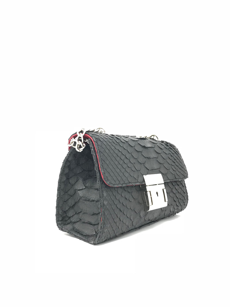 Bolso Victoria Small Pitón Negro