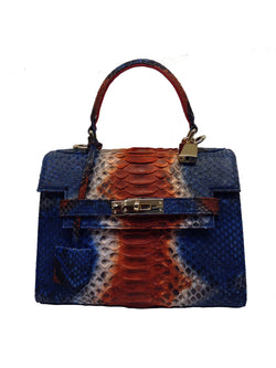 Bolso  Luna Medium   Pitón Azul Naranja