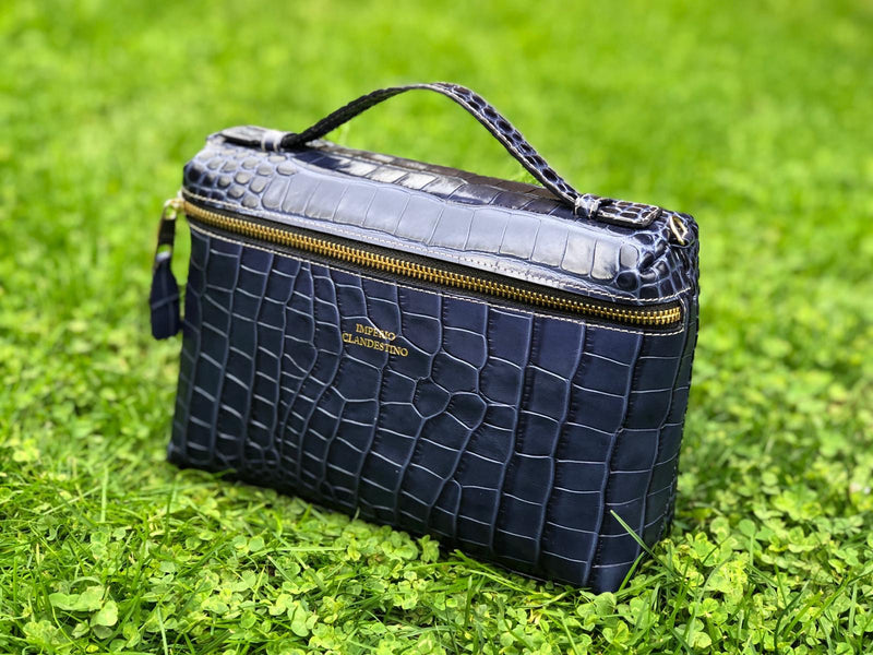 Bolso sales azul piel