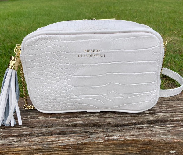 Bolso Wanda Piel Coco Blanco