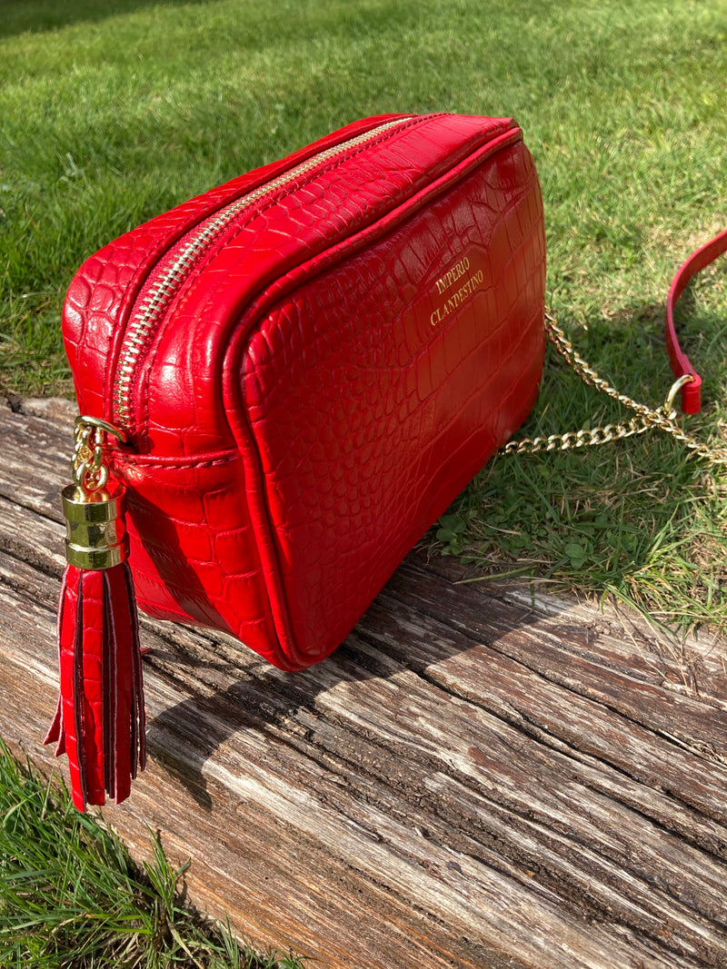 Bolso Wanda Piel Coco Rojo
