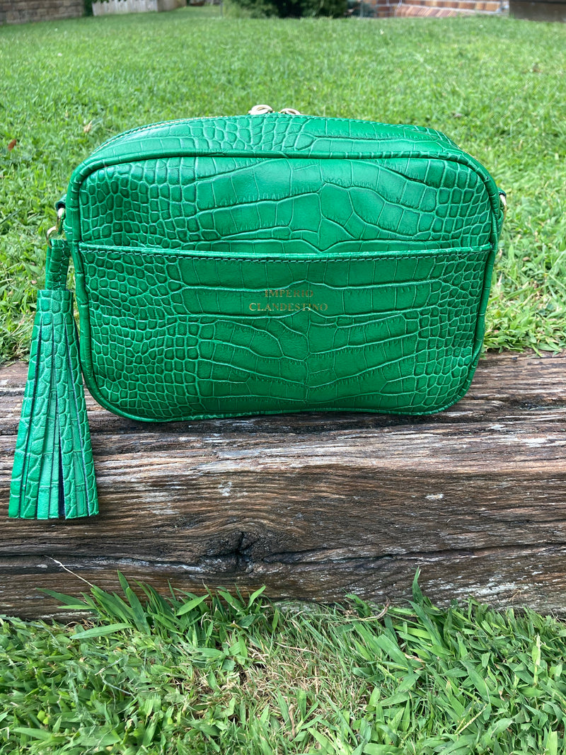 Bolso Wanda Pocket Piel Coco Menta