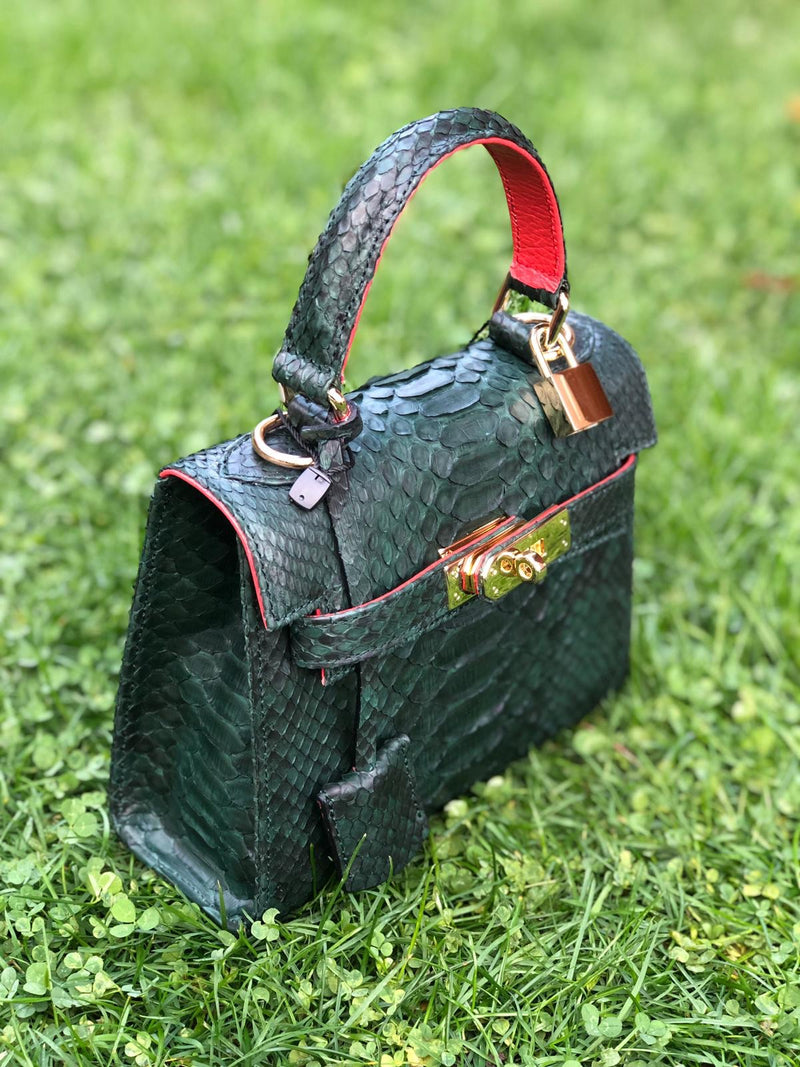 Bolso  Luna Mini Pitón Verde