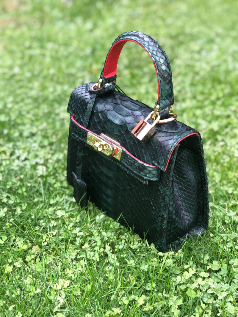 Bolso  Luna Mini Pitón Verde