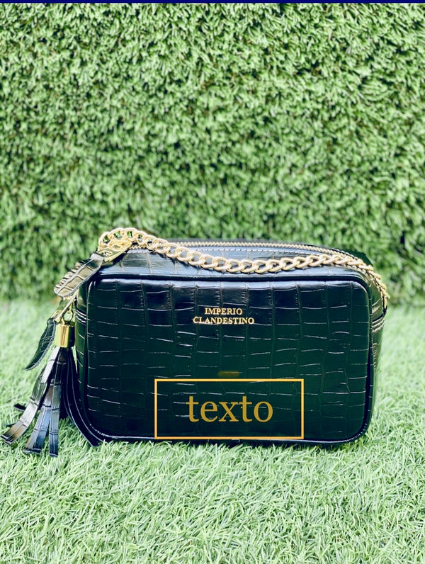 Bolso Wanda Piel Coco Negro Personalizable