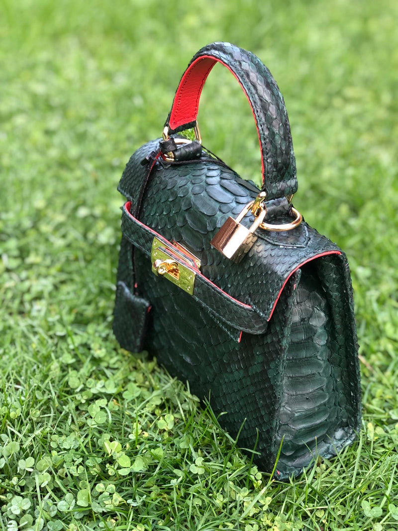 Bolso  Luna Mini Pitón Verde