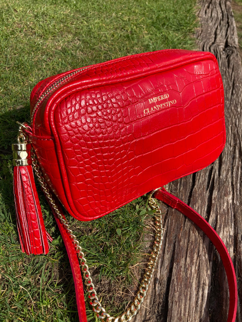 Bolso Wanda Piel Coco Rojo