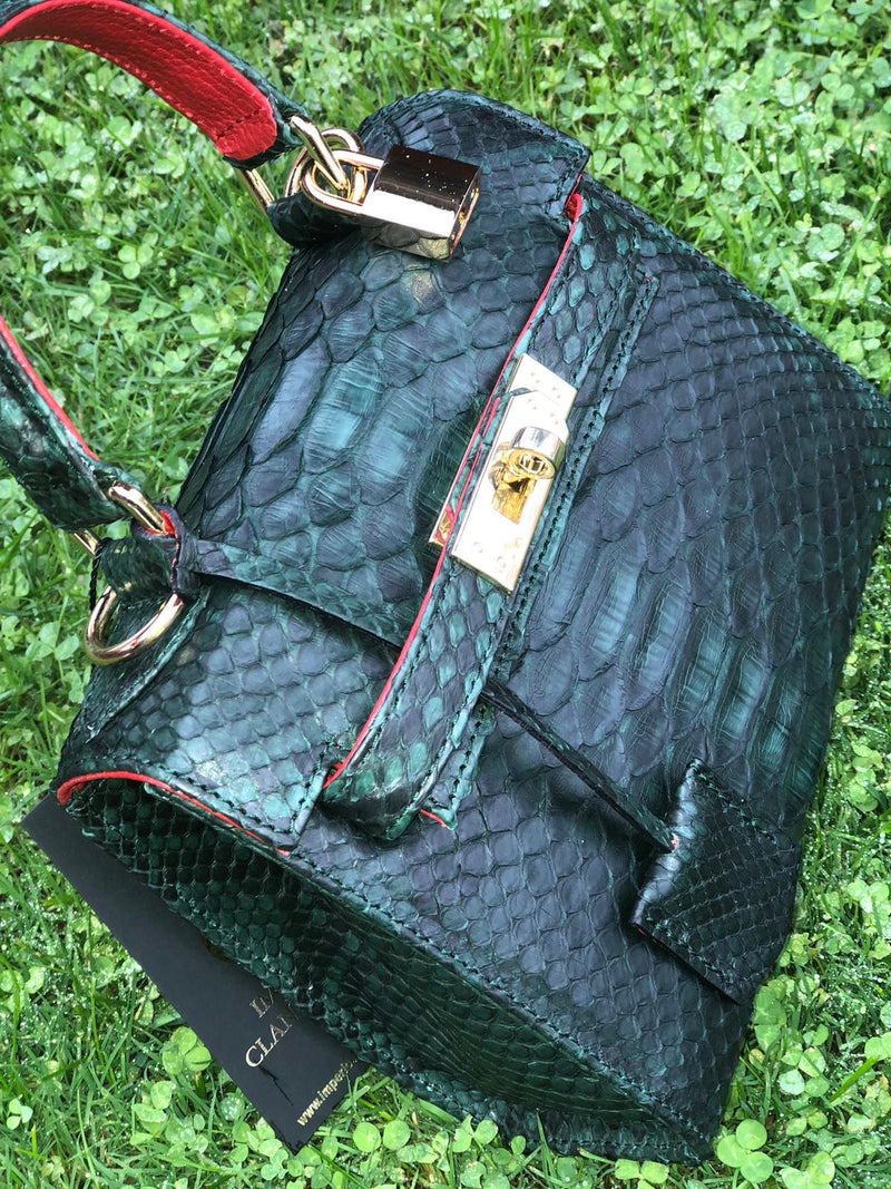 Bolso  Luna Mini Pitón Verde