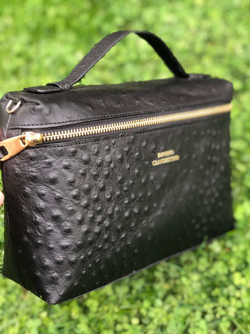 Bolso Daniela Piel Ostrich Negro