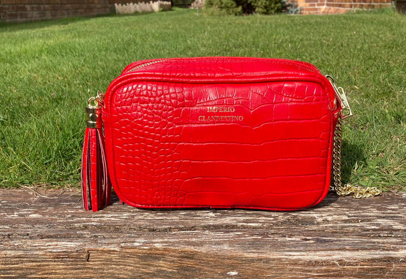 Bolso Wanda Piel Coco Rojo