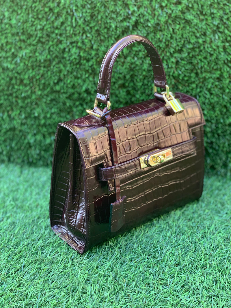 Bolso  Luna Medium  Piel Coco Burdeos