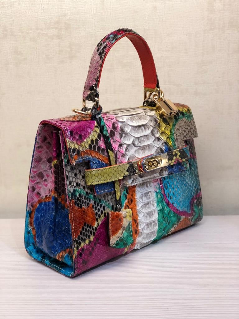 Bolso Luna Mini   Pitón Multicolor Escama