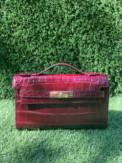 Bolso Jockey Small  Piel  Coco Maroon