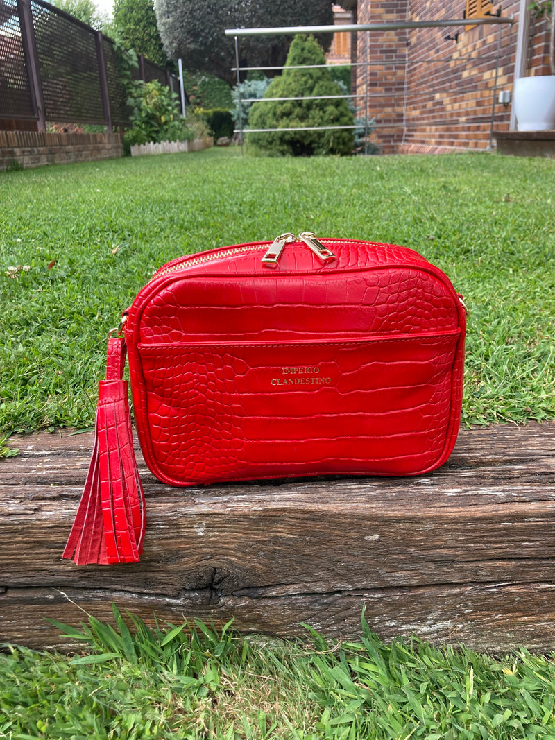 Bolso Wanda Pocket Piel Coco Rojo