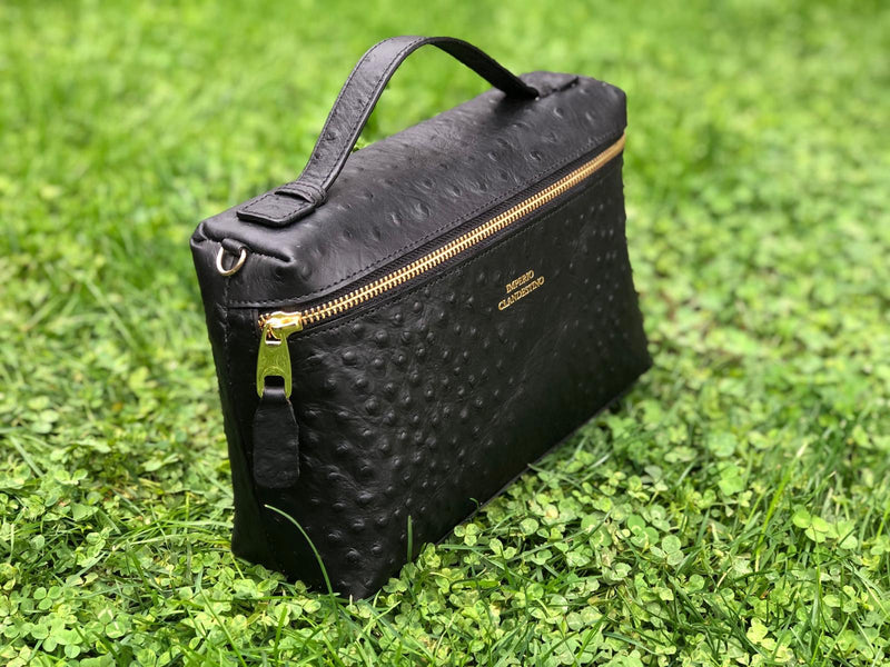 Bolso Daniela Piel Ostrich Negro