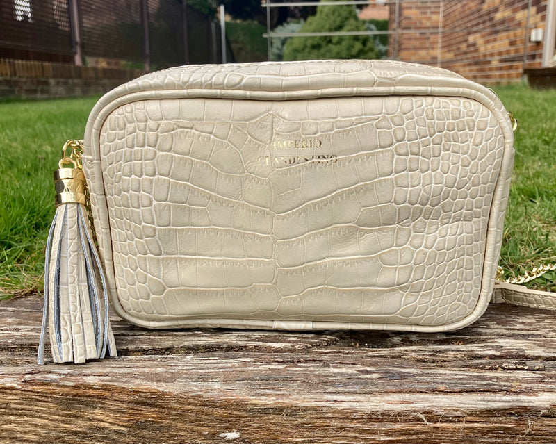 Bolso Wanda Piel Coco Crema