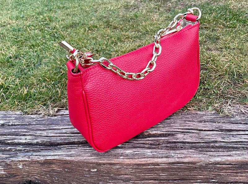 Bolso Marni Cadena Piel Rojo