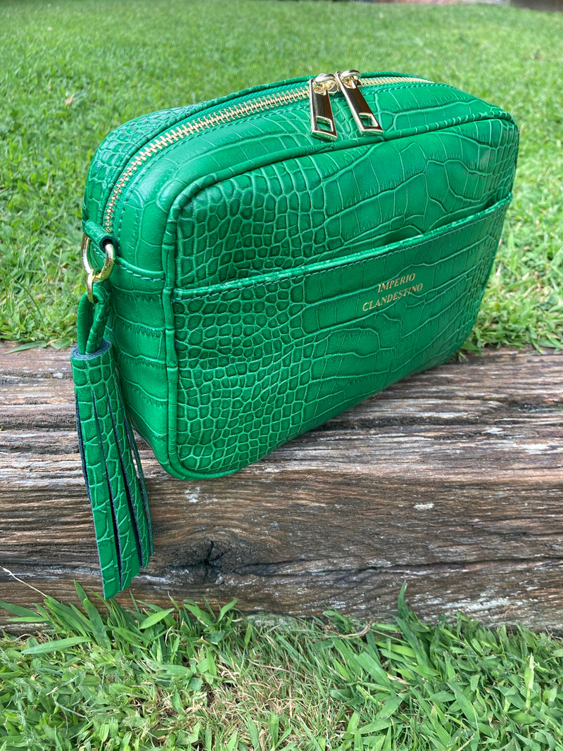 Bolso Wanda Pocket Piel Coco Menta