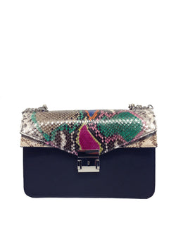 Bolso Esther Pitón Multicolor Piel Negro