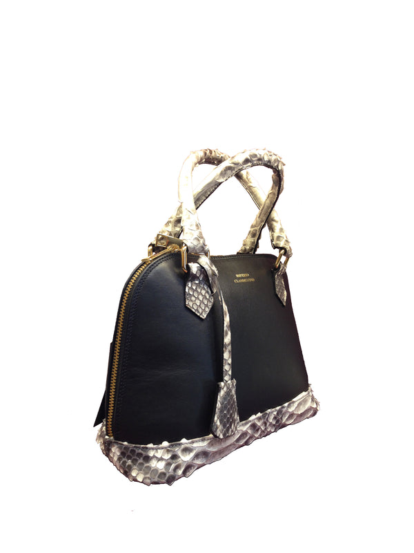 Bolso Alice Small Pitón Natural Piel Negro